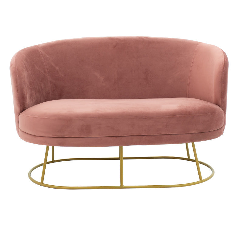 2-местен диван rony в кадифе от гнила ябълка - златен метал 132x82x83см