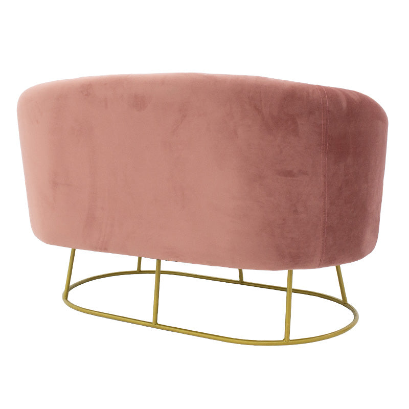 2-местен диван rony в кадифе от гнила ябълка - златен метал 132x82x83см