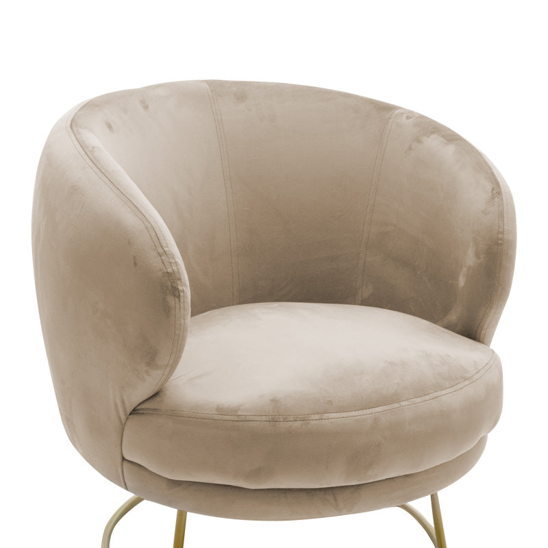 Фотьойл Rony  бежово кадифе 78x75x82см