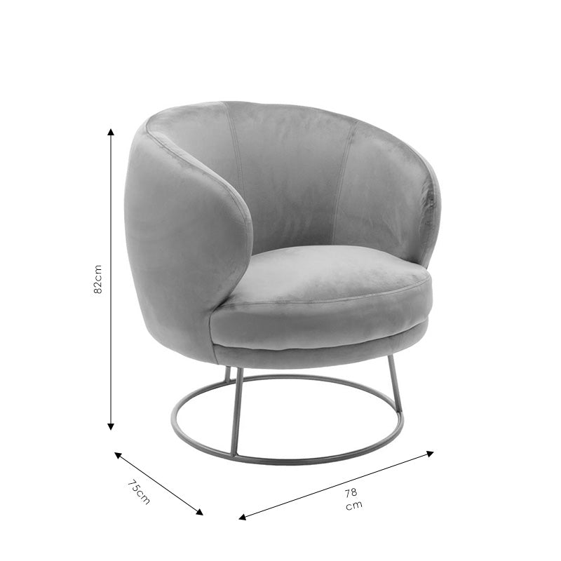 Кресло Rony сив-златист цвят  78x75x82см