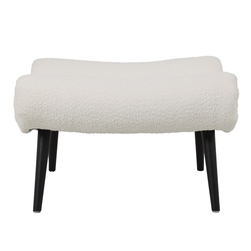 Tабуретка SILLA -  бял плат букле 68x58x40см