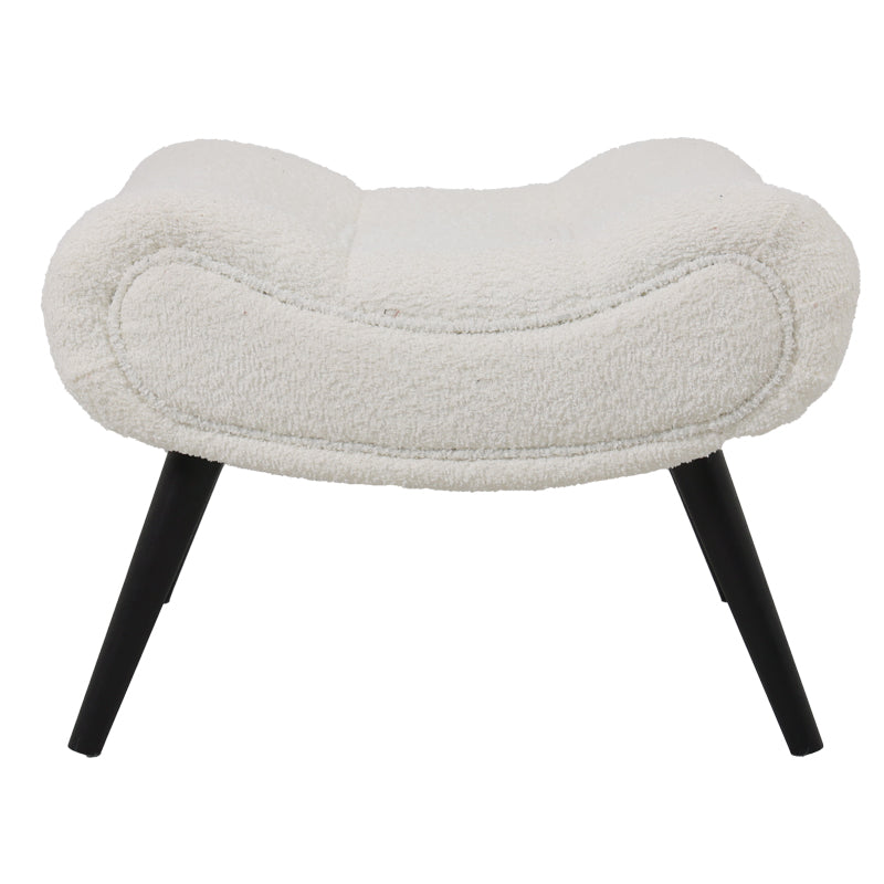 Tабуретка SILLA -  бял плат букле 68x58x40см