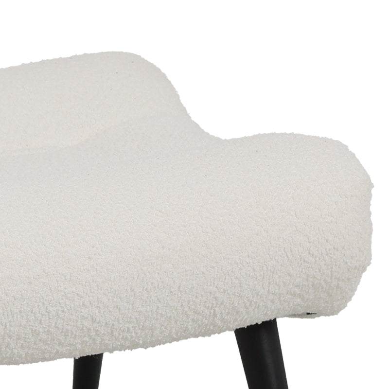 Tабуретка SILLA -  бял плат букле 68x58x40см