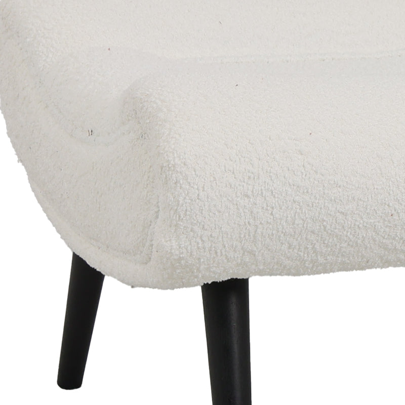 Tабуретка SILLA -  бял плат букле 68x58x40см
