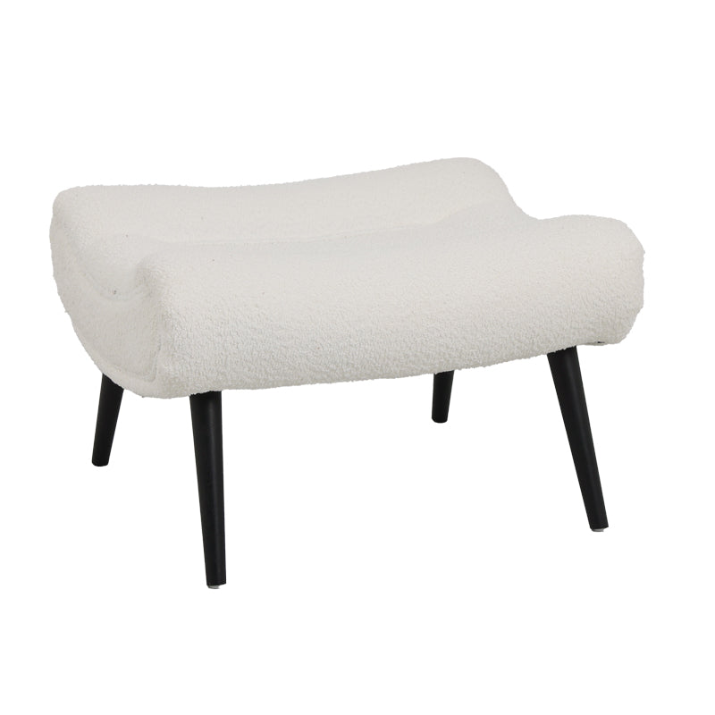 Tабуретка SILLA -  бял плат букле 68x58x40см