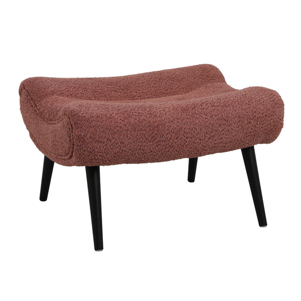 Табуретка SILLA  букле плат в прашен розов цвят 68x58x40см