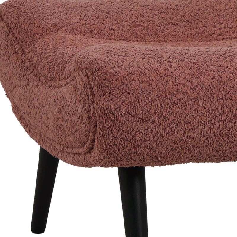 Табуретка SILLA  букле плат в прашен розов цвят 68x58x40см