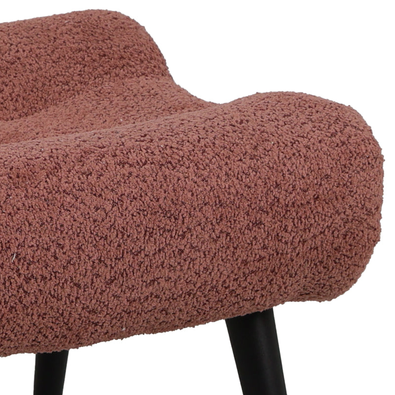 Табуретка SILLA  букле плат в прашен розов цвят 68x58x40см