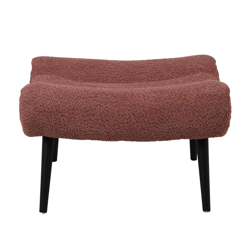 Табуретка SILLA  букле плат в прашен розов цвят 68x58x40см
