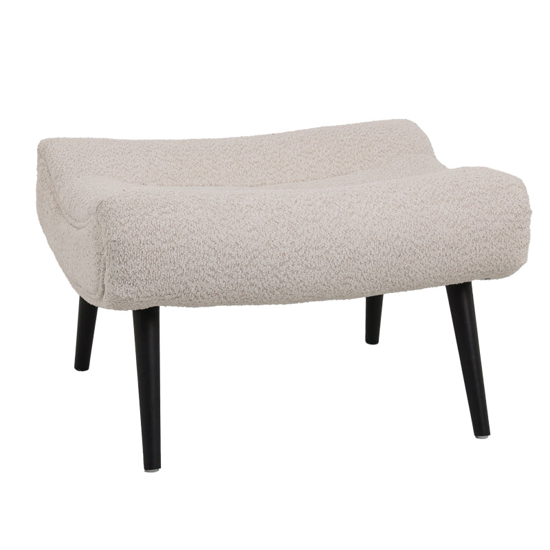 Silla табуретка - табуретка за крака букле плат в бежов цвят 68x58x40см