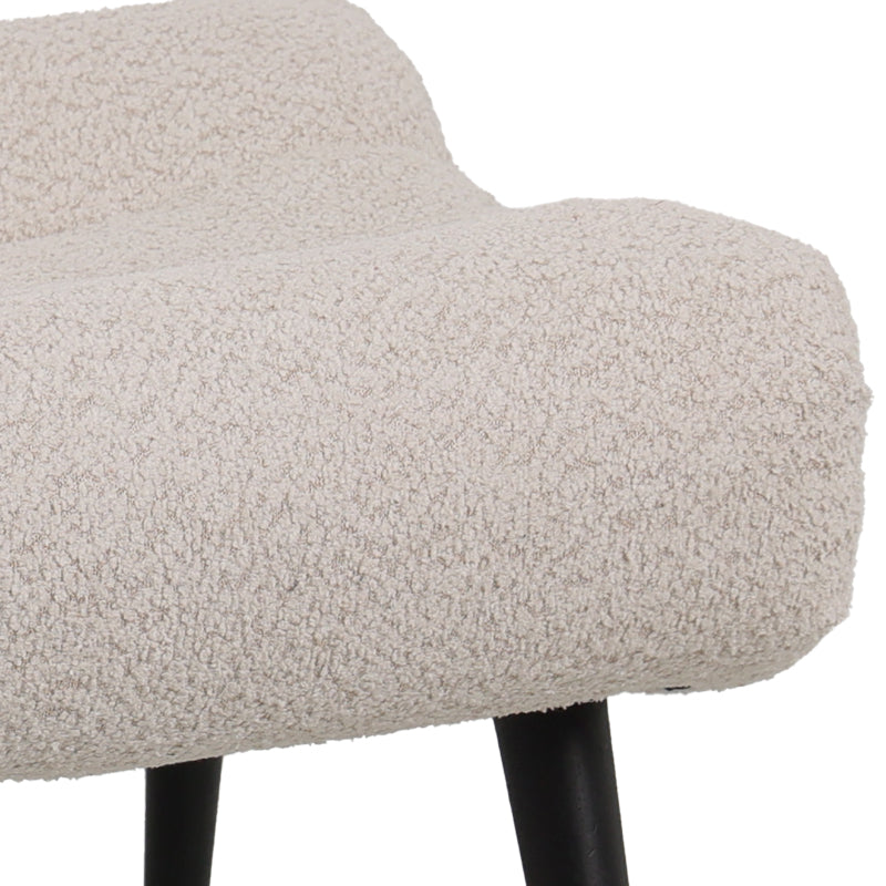 Silla табуретка - табуретка за крака букле плат в бежов цвят 68x58x40см