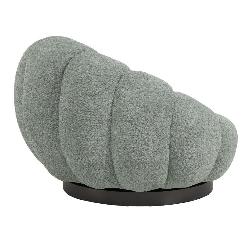 Въртящо се кресло Nester плат букле в светло зелен цвят 98x97x69см