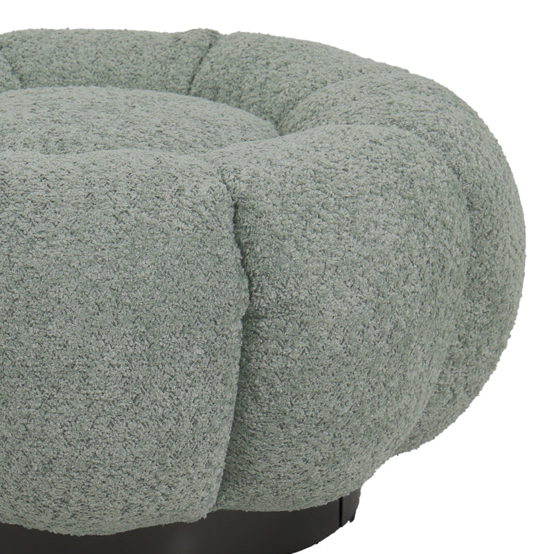 Табуретка Nester  букле плат в светло зелен цвят D60x31см