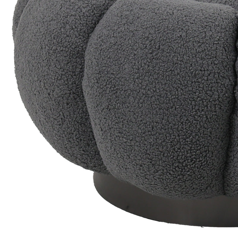 Табуретка NESTER  букле плат в сив цвят D60x31см