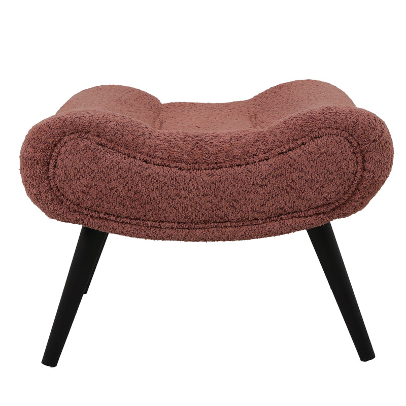 Кресло  с табуретка SILLA  в букле цвят гнила ябълка 97x80x100см