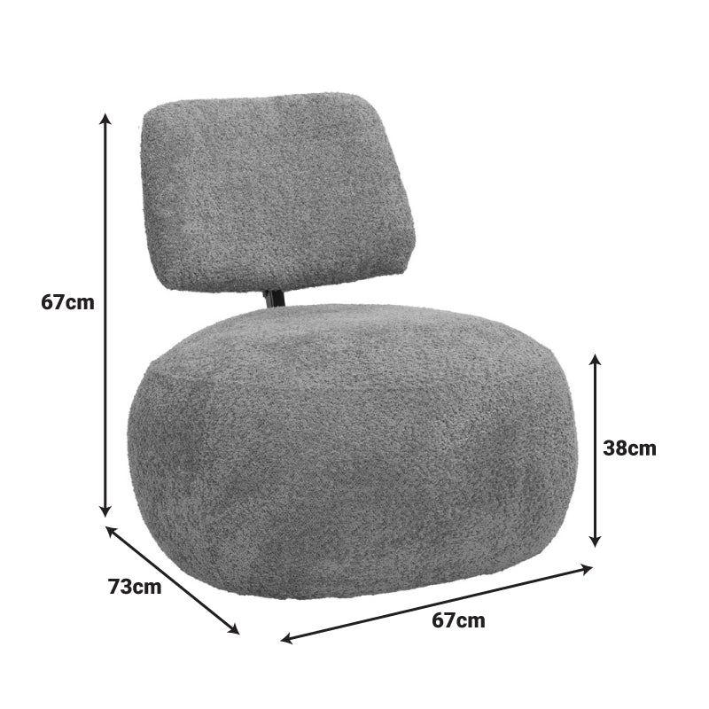 Фотьойл Stonie букле плат в цвят фъстък 67x73x67см