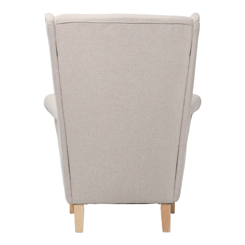 Фотьойл - Bergère  крем дамаска-дървени крака 85x93x100см