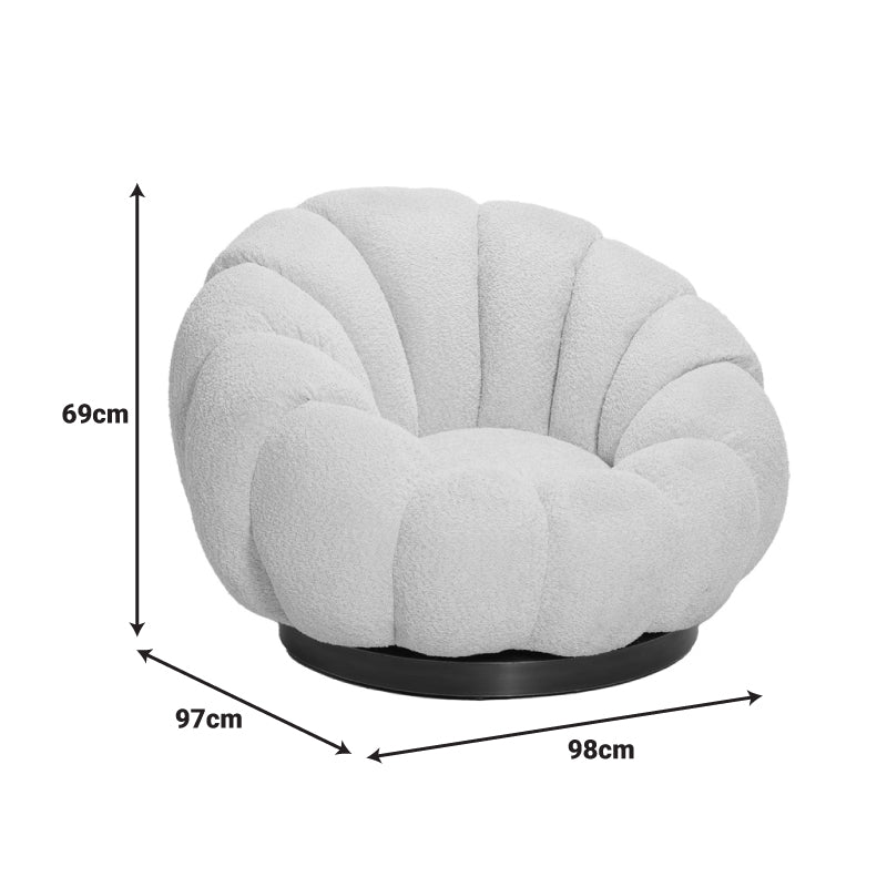 Въртящо се кресло nester плат букле в цвят гнила ябълка 98x97x69см