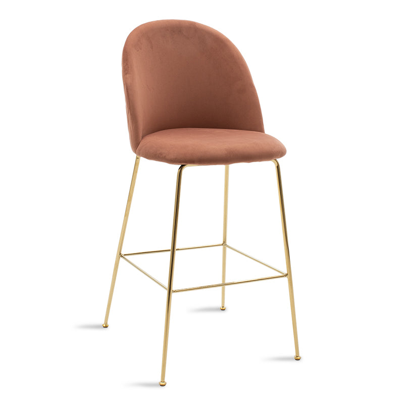 Бар табуретка Ruth метал златен гланц с кадифе гнила ябълка