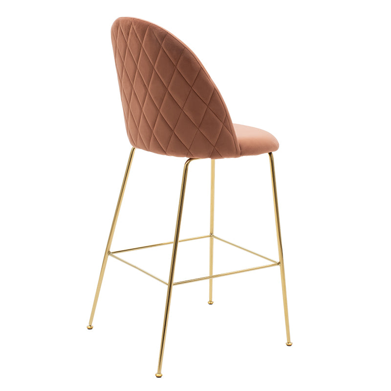 Бар табуретка Ruth метал златен гланц с кадифе гнила ябълка