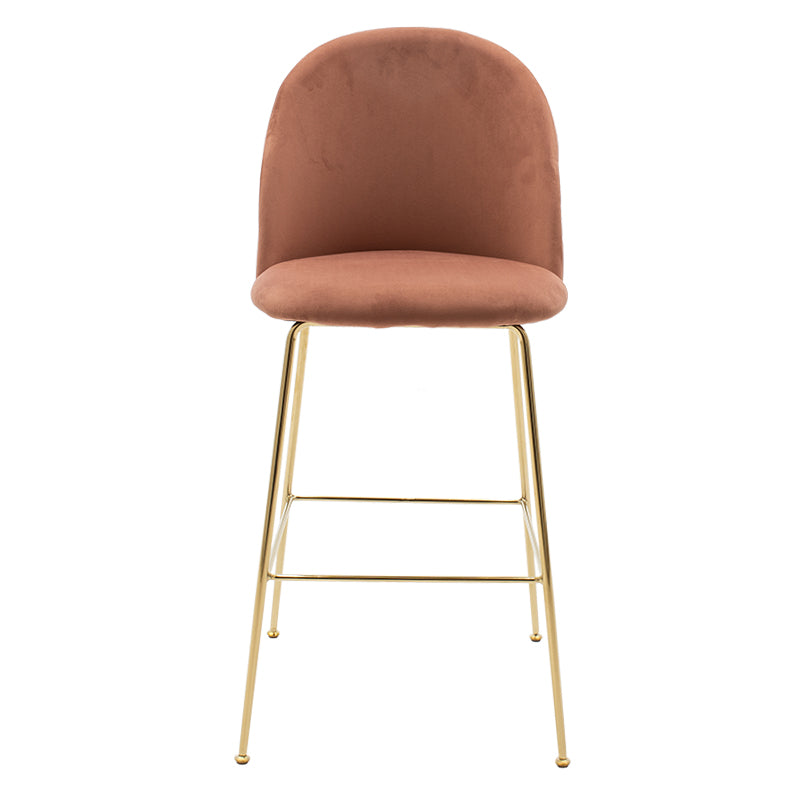 Бар табуретка Ruth метал златен гланц с кадифе гнила ябълка