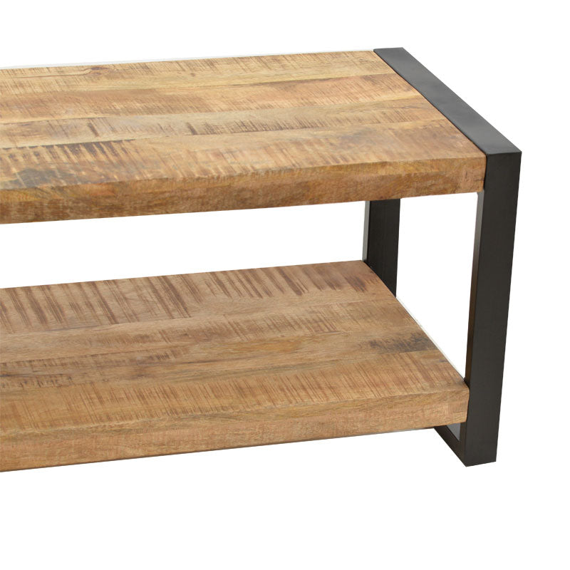 Маса за кафе  MILES масивно мангово дърво естествено-черно 100x45x45.5cm