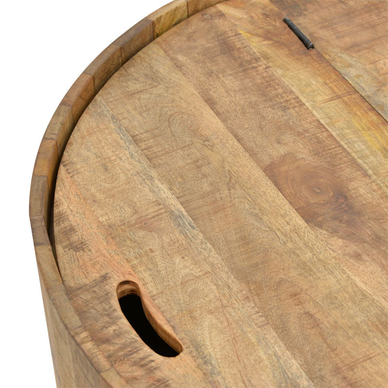 Холна маса с място за съхранение Darian мангово дърво масив естествено D90x45см