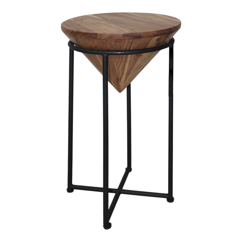 Помощна маса Miles I масивно акациево дърво в естествен нюанс Φ31x53cm