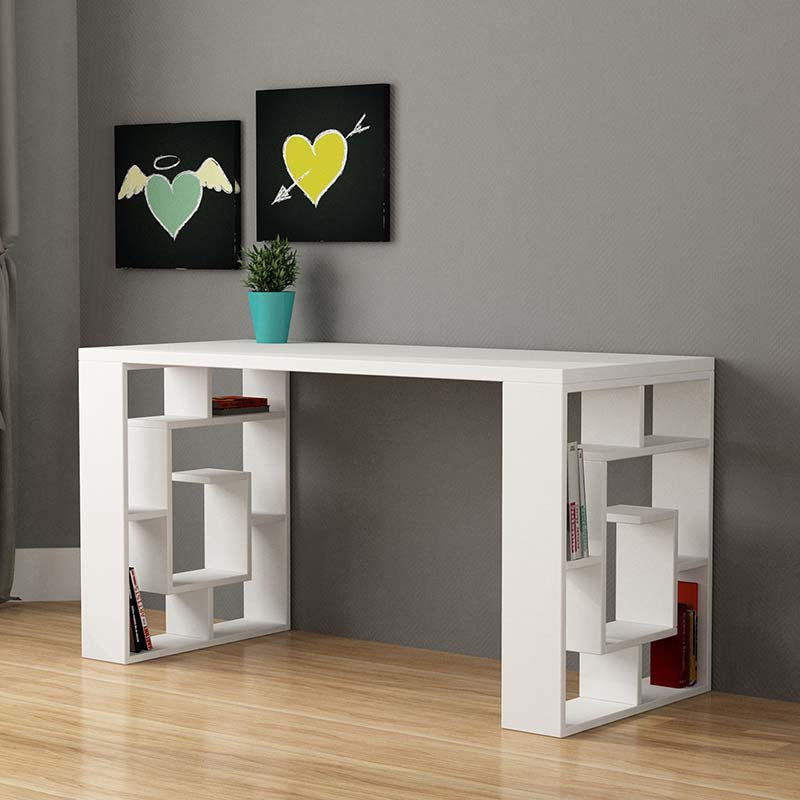 Работна маса Labirent бяла 140x60x75см