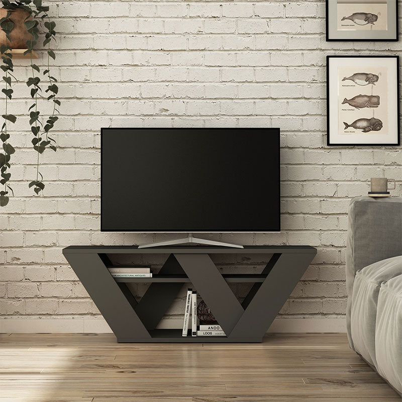 Стойка за телевизор Pipralla цвят антрацит 110x30x40см
