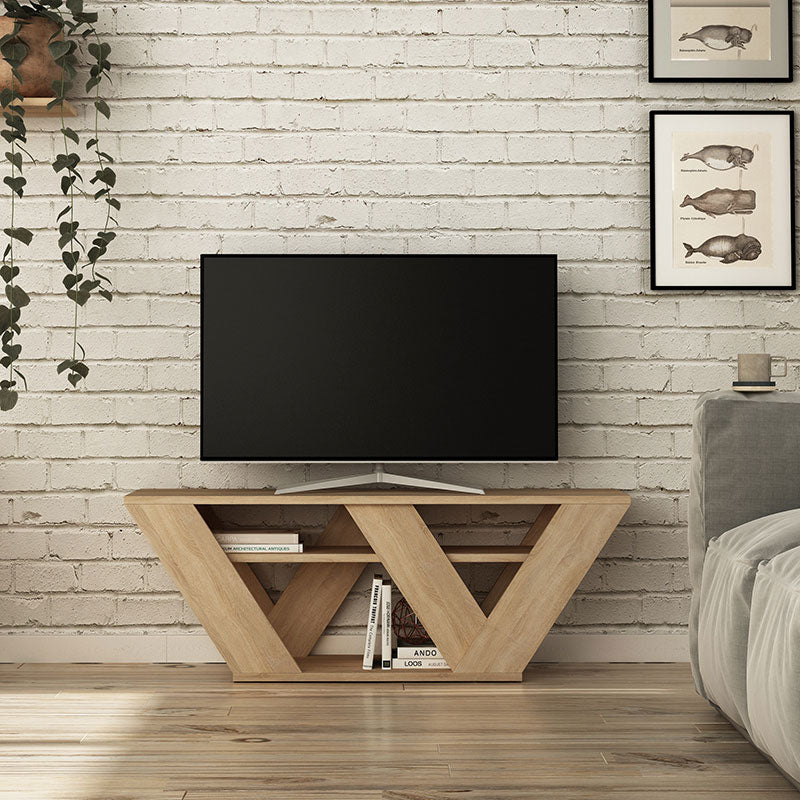 Стойка за телевизор Pipralla цвят дъб 110x30x40см