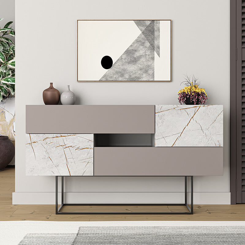 Бюфет RoOBERTA светло мока-бял мрамор 145x40x82см
