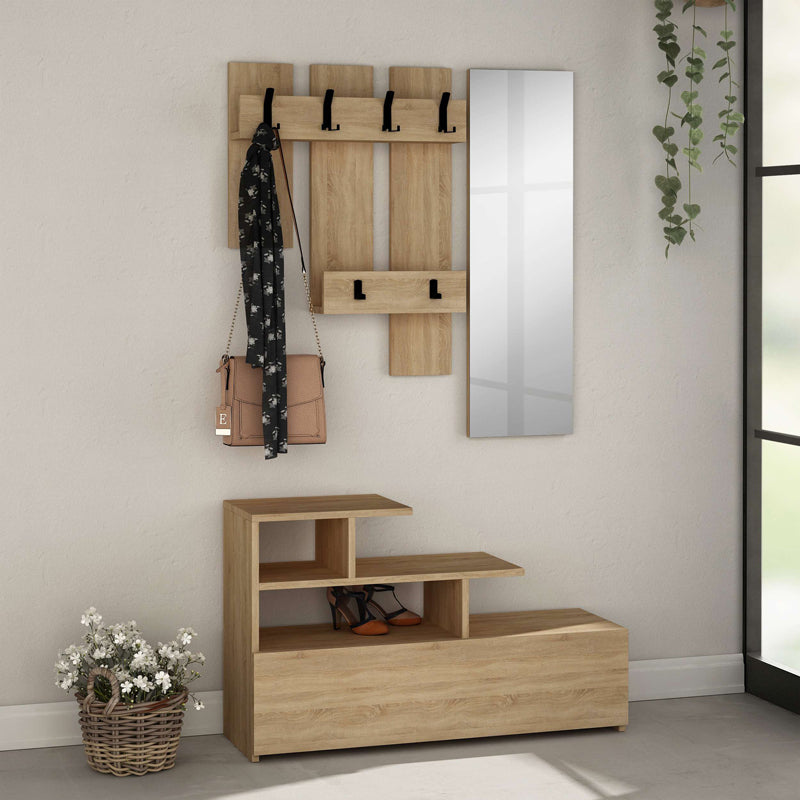 Мебели за антре VESTY меламин в естествен цвят 100x30x61см
