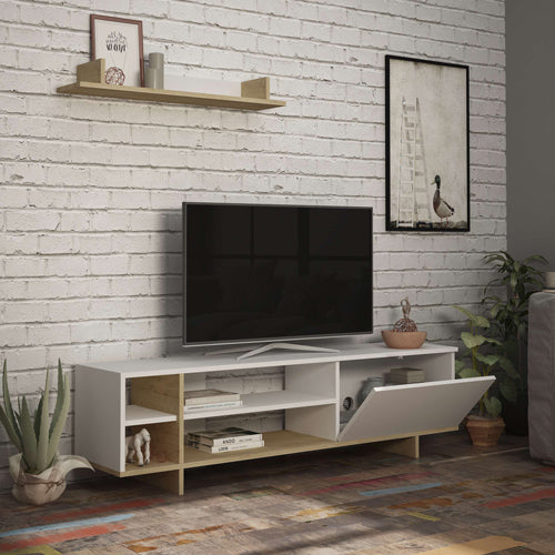 Тв комплект SALOON цвят бял дъб 160x35.5x44см