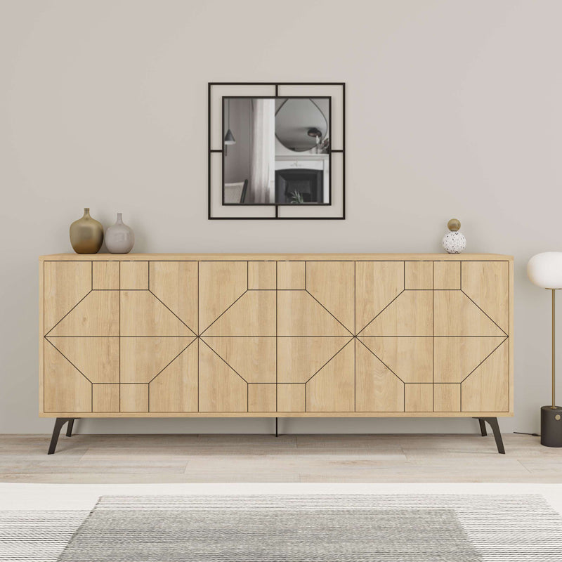 Бюфет BUFEL в естествен цвят 181x35x77.4см