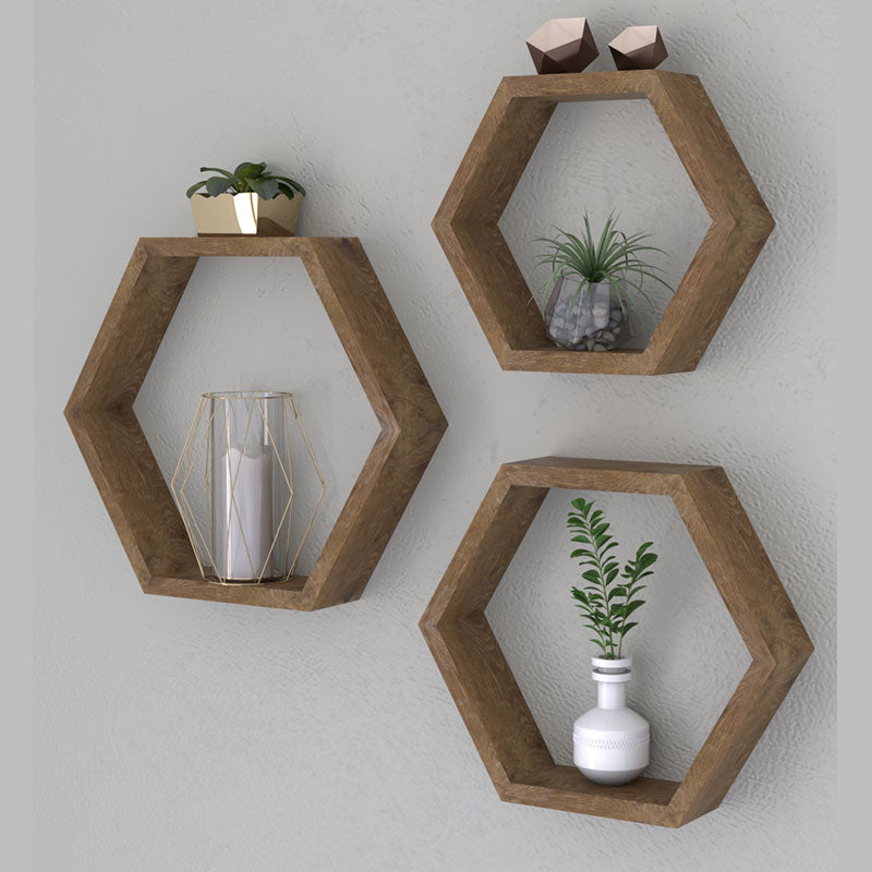 Стенен рафт Valis орех 37x9x32см