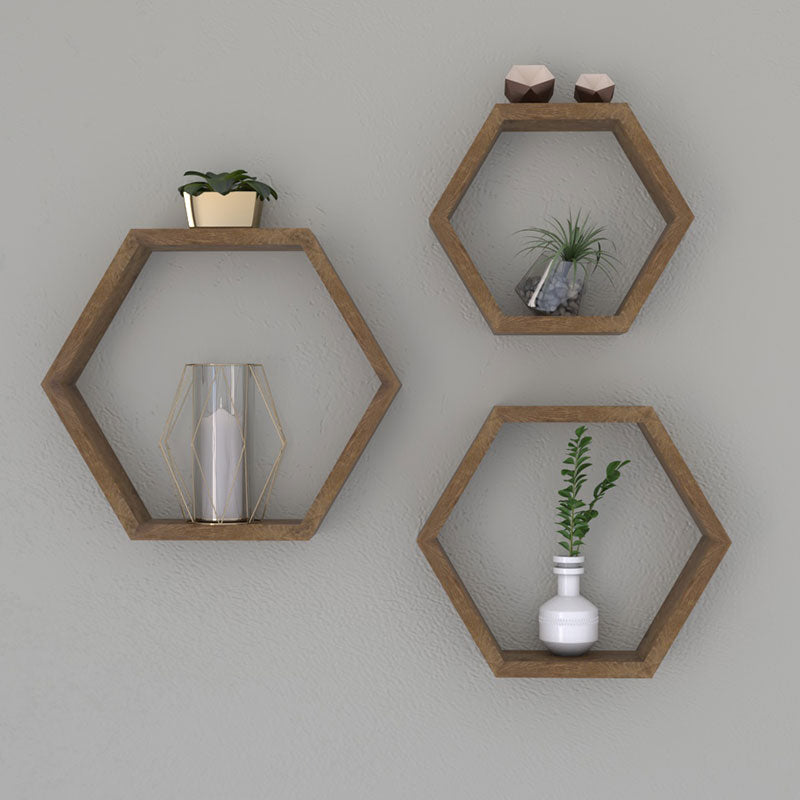 Стенен рафт Valis орех 37x9x32см