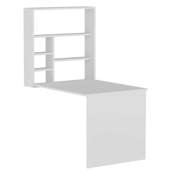 Сгъваемо стенно работно бюро Ravin бяло 63x90x154см