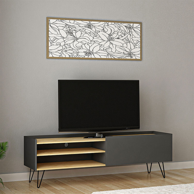 Тв шкаф Veronica в тъмно сиво-естествено 120x33x49,5см