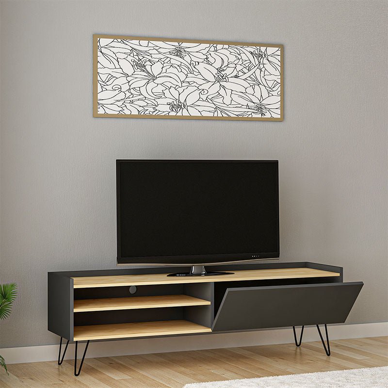 Тв шкаф Veronica в тъмно сиво-естествено 120x33x49,5см