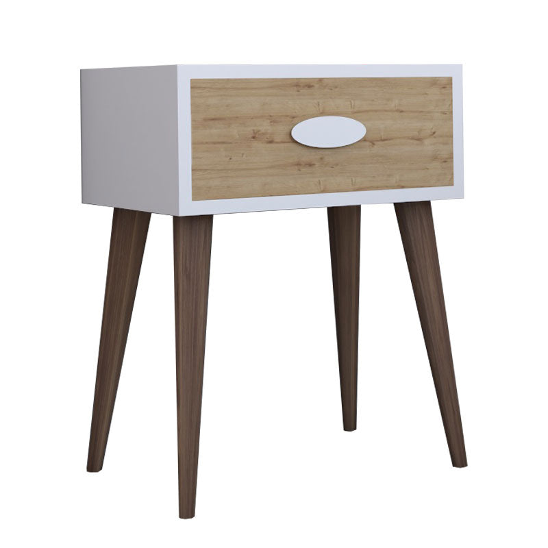 Нощно шкафче Labow с чекмедже орех-бяло-сонома 45x30x57.5см