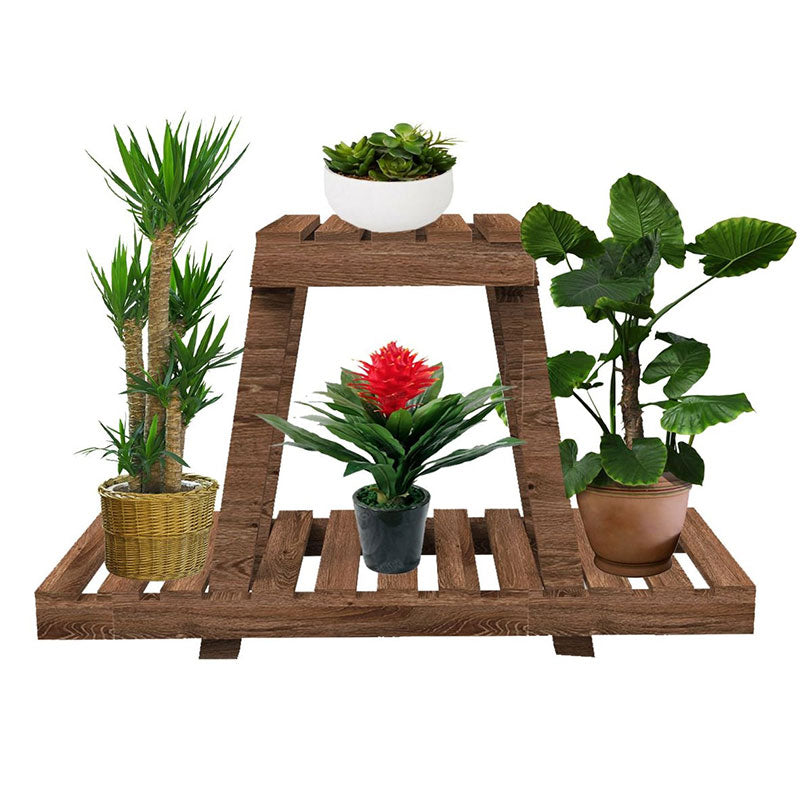 Етажерка за растения Tisa дървена кафява 75x25x49см