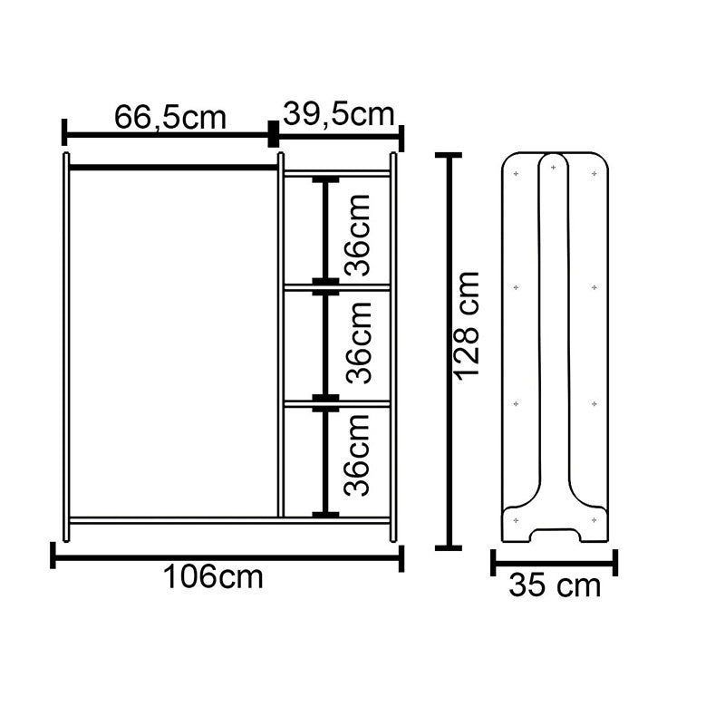 Мебели за антре Renesme светъл орех 106x35x128см