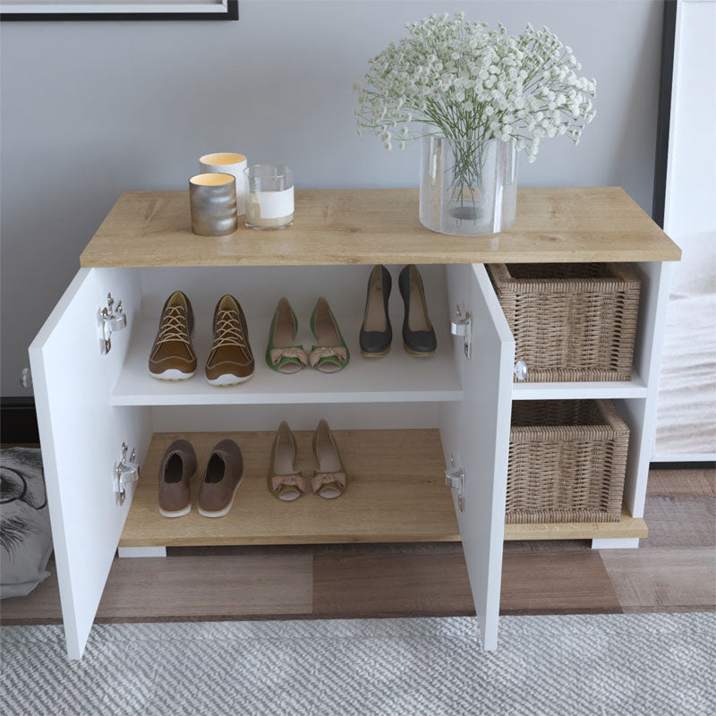 Мебели за антре Deril бяло-сонома 90х33х52.5см