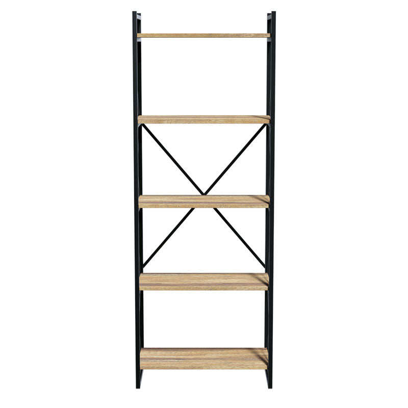 Етажерка Baker орех-черен цвят 66x34x180см