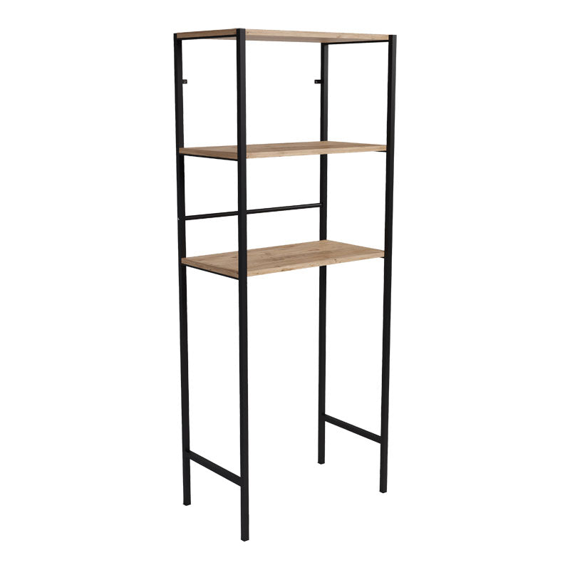 Шкаф за пране Zermin метал-меламин натурален-черен 70x25x150см