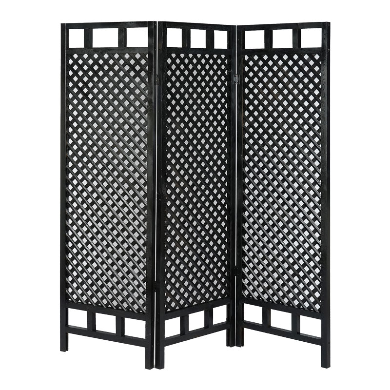 Дървен параван Locky черен 150x2x160см