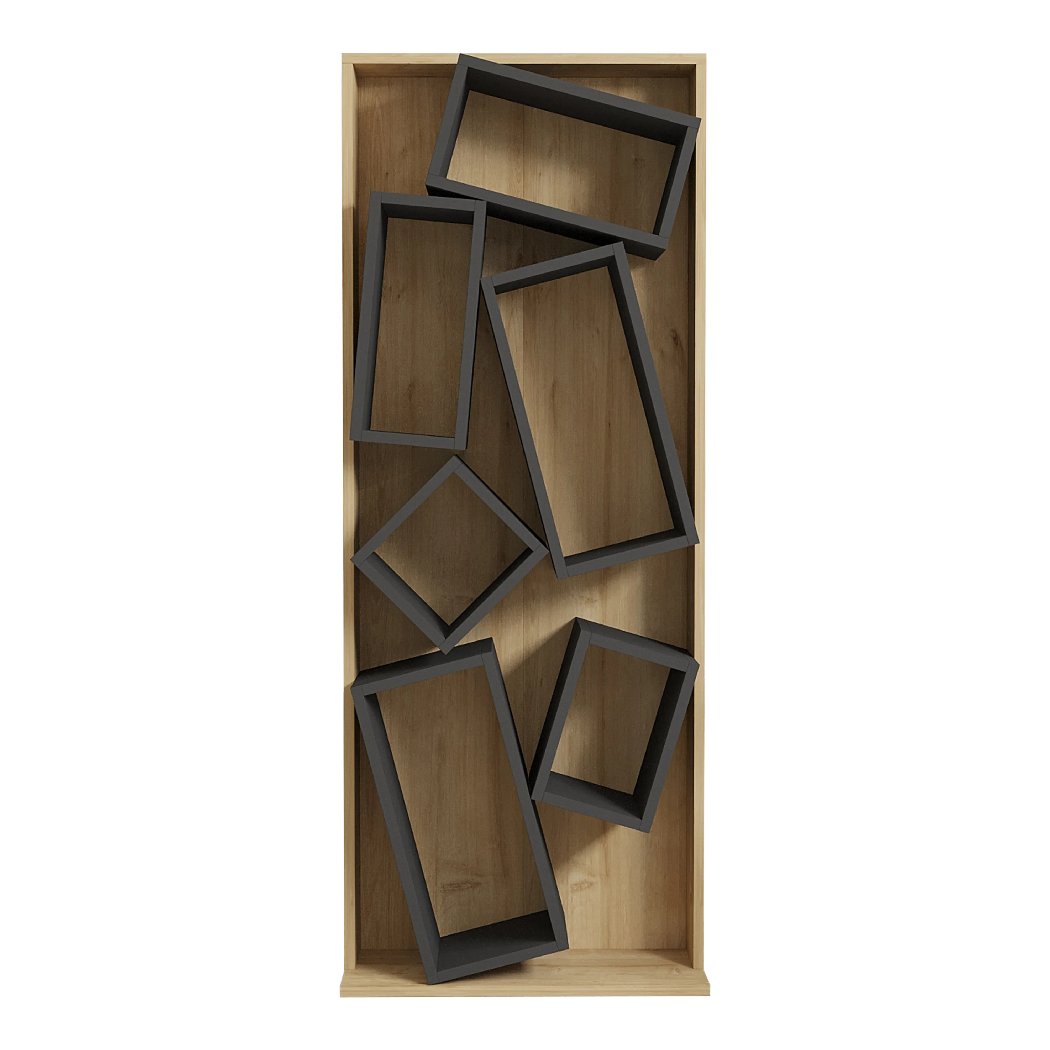 Библиотека Jamey natural-тъмно сива 60x24x153,6см
