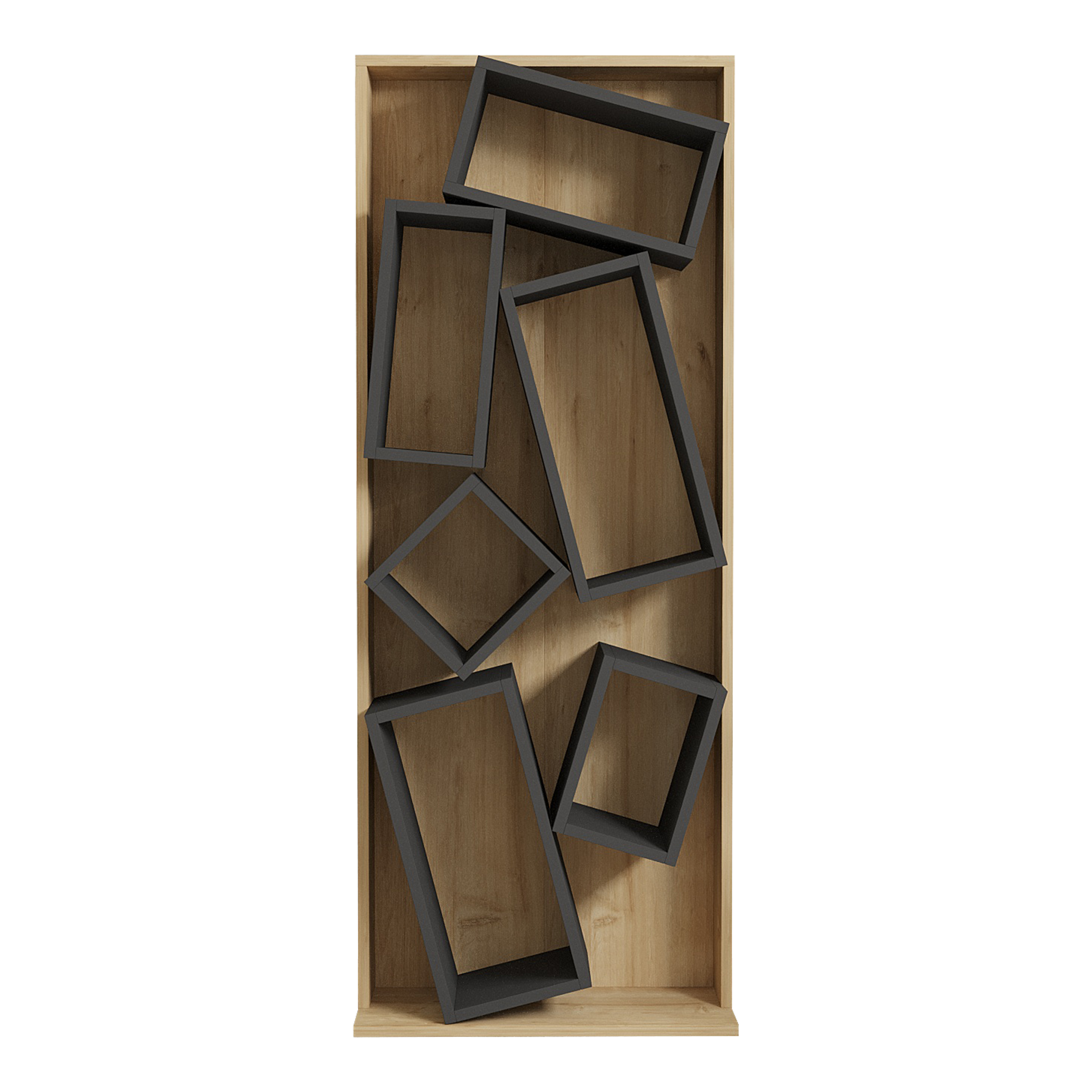 Библиотека Jamey natural-тъмно сива 60x24x153,6см