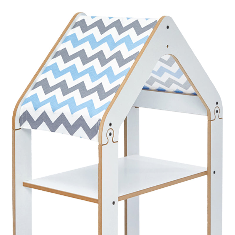 Монтесори етажерка Zoilen бяло-син мдф 50x30x80см